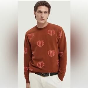 Scotch and Soda Elvis Organic Cotton Crewneck Sweatshirt Size XXL